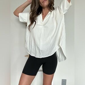 Madewell White Courier Button-Back Shirt